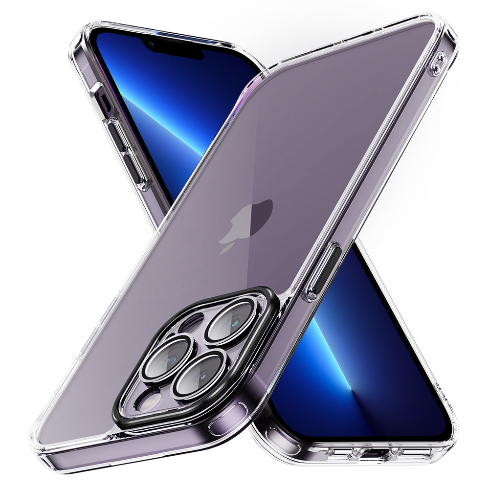 YSM For iPhone 13 Pro 6.1 inch Case Acrylic+TPU Drop-proof Precise Lens Cutout Protective Shell - Black YSM For iPhone 13 Pro 6.1 inch Case Acrylic+TPU Drop-proof Precise Lens Cutout Protective Shell - Black